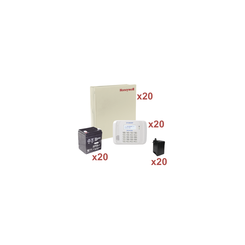 Kit 20 Paneles Alarma Honeywell VISTA48LA con Batería y Tran