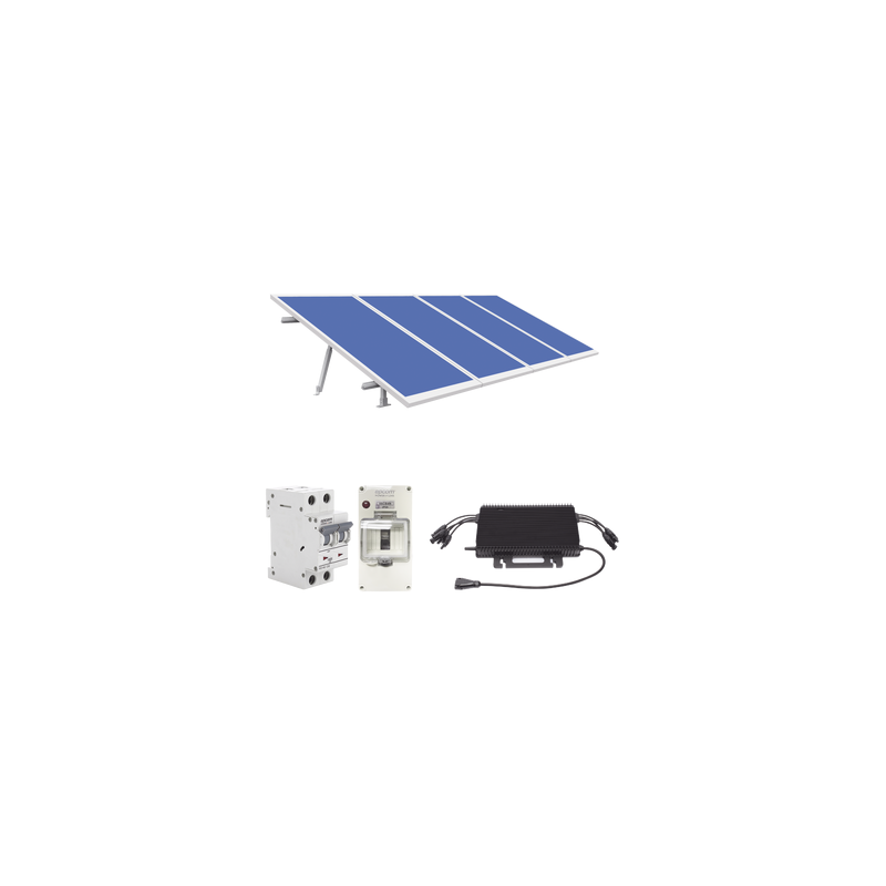 Kit Solar para Interconexión de 1.8KW de Potencia Pico 220Vca con Microinversor y 4 Módulos de 450 W (Incluye Montaje y Protecciones).
