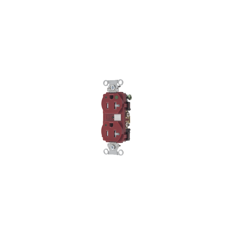 Contacto Duplex 20A 125V CA Hospitalario Rojo Hubbell