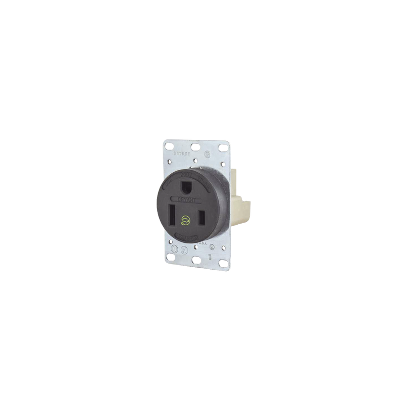 Receptáculo Individual 50A 250V Nema 6-50R Negro - HUBBELL