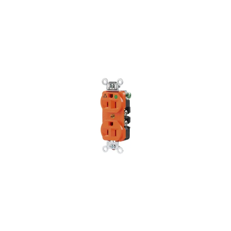 Contacto Dúplex 15A 125V Naranja Grado Hospital Hubbell