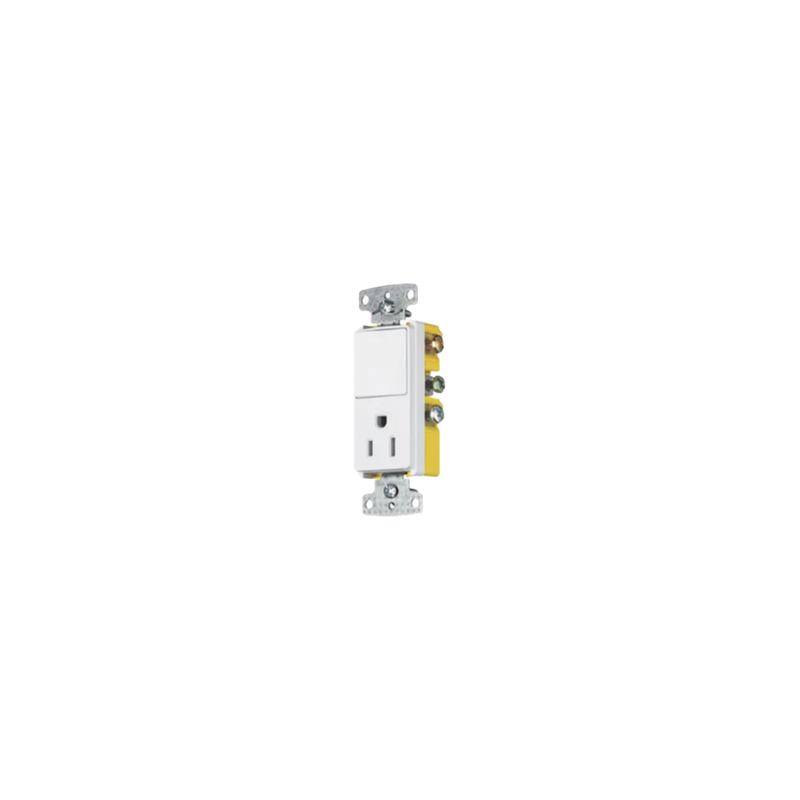 Combinación Contacto Apagador Decorador Blanco 15A Hubbell