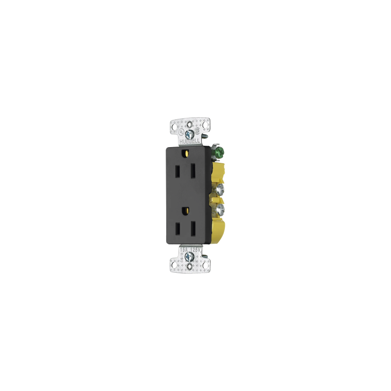 Contacto Duplex Decorador 15A 125V Negro Hubbell | Precio México - Envío Inmediato | LM Soluciones