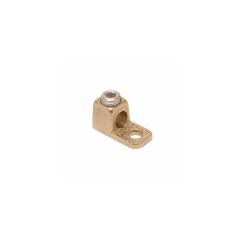 Conector de Cobre con tornillo de fijación para cable calibre 14 - 4 AWG y Tornillo de 1/4".