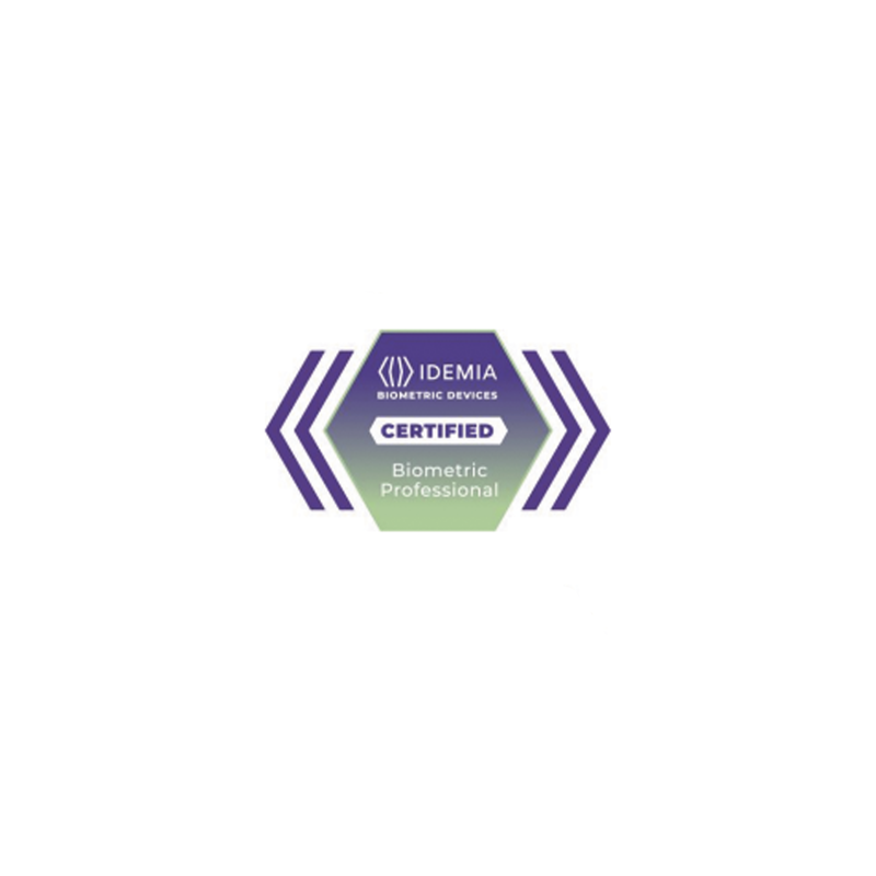 Certificado Idemia Profesional Biométrico , membresía de 2 años con acceso al módulo de ventas 24/7 a la plataforma de aprendizaje de dispositivos biométricos de IDEMIA.