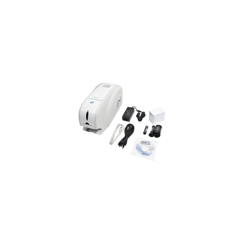 kit impresora de tarjetas PVC/ Una Cara / Incluye Cinta Full Color, Software, 100 tarjetas PVC, Kit limpieza