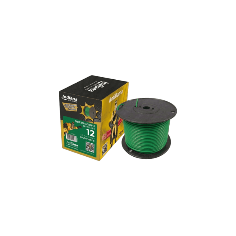 Cable Eléctrico THW-LS Calibre 12 AWG 19 Hilos Verde 100m IN | Precio México - Envío Inmediato | LM Soluciones