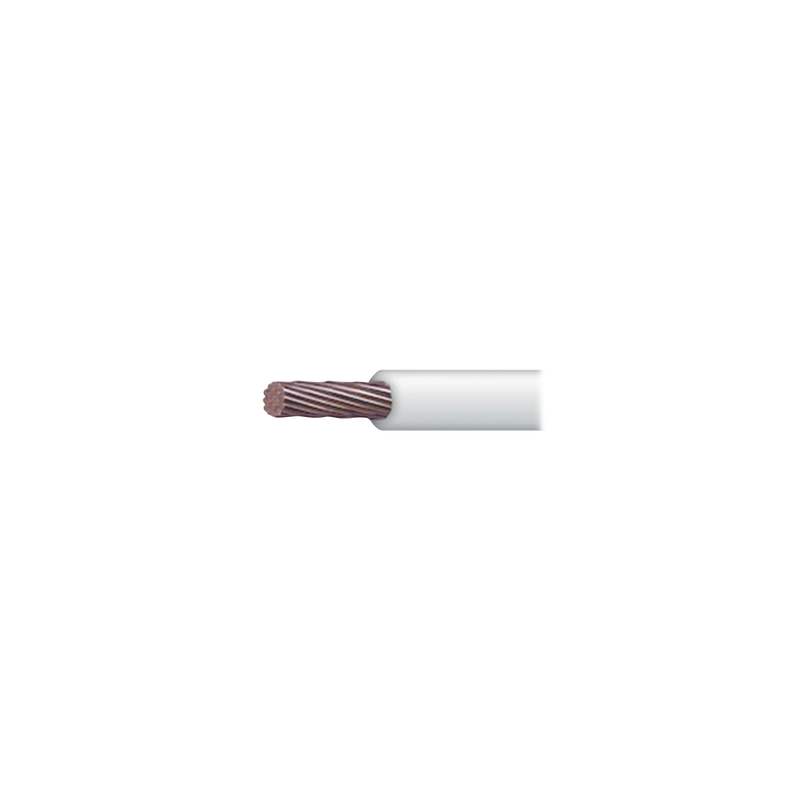 Cable 18 awg  color blanco,Conductor de cobre suave cableado. Aislamiento de PVC, autoextinguible. BOBINA 100 MTS  