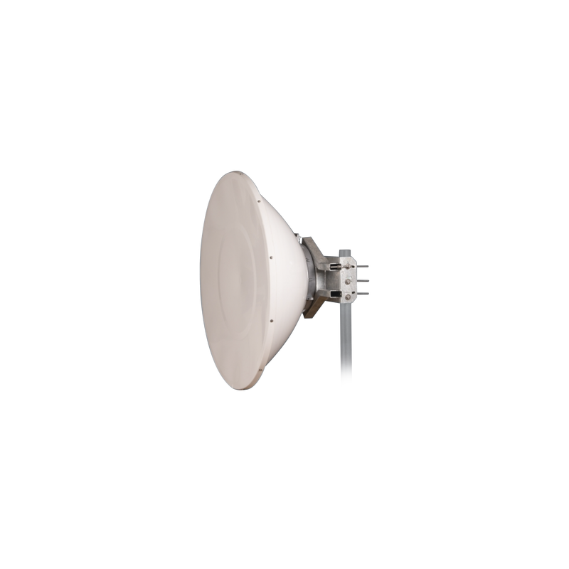 Antena Direccional de Alto Rendimiento / 35.5 ± 1 dBi  / 4 ft / 5.9-7.125 GHz / Conectores RP-SMA / Alto Aislamiento al Ruido / Fácil Montaje y herraje de acero inoxidable /  Radomo Incluido