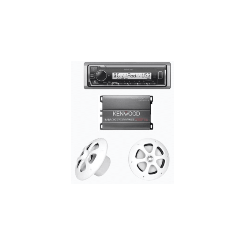 Kit estéreo Bluetooth JVC Kenwood KMR-M332BT + amplificador  | Precio México - Envío Inmediato | LM Soluciones
