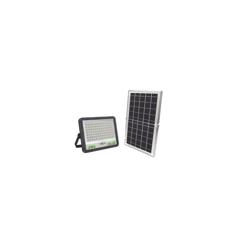 Reflector de  100 W con Panel Solar /  Batería 3.2  V CD / T.C.C. 6 500 K / IP66.