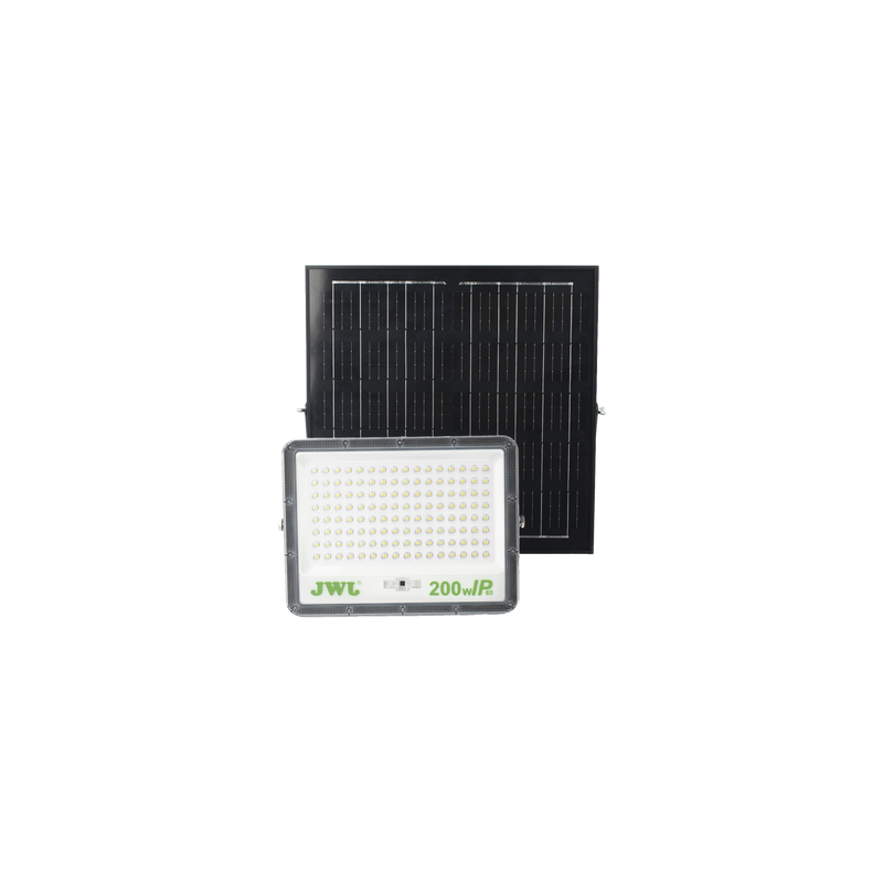Reflector de 200 W con Panel Solar  /  Batería 3.2  V CD / T.C.C. 6 500 K / IP65.