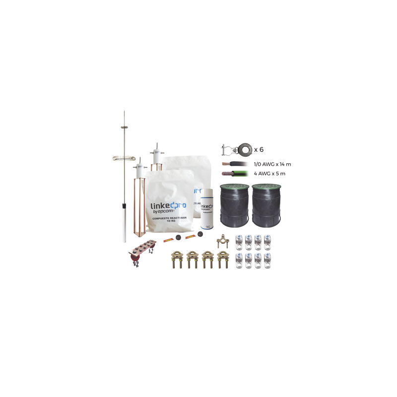 Kit Pararrayo LINKEDPRO con Accesorios para Torre de 9m