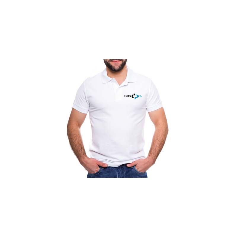 Playera Tipo Polo Blanca LinkedPRO - Uniforme Ejecutivo