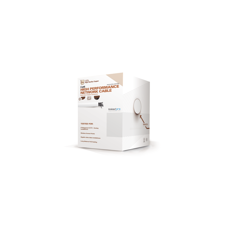 Bobina Cable Cat6+ 152m LinkedPro Blanco - LM Soluciones