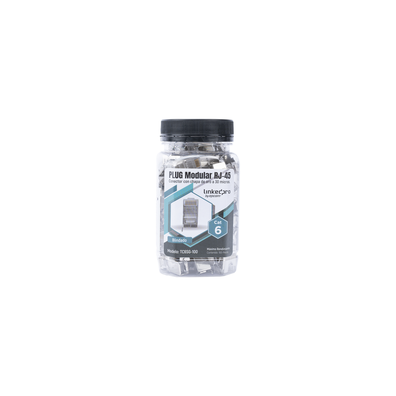 Plug RJ45 Cat6 Blindado 100 pzas | Linkedpro by Epcom | Precio México - Envío Inmediato | LM Soluciones