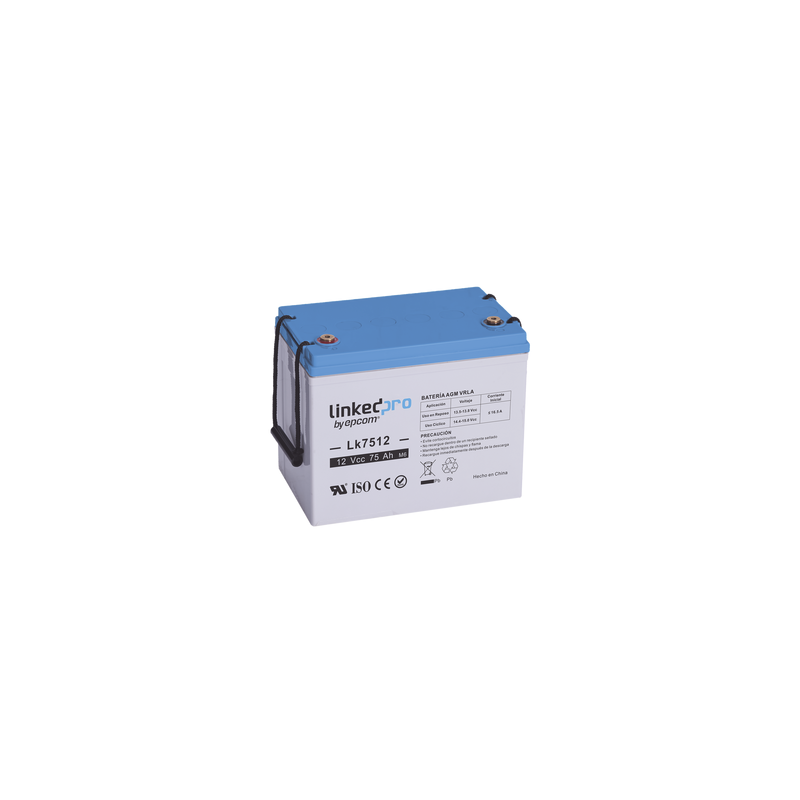 Batería AGM LinkedPro 12V 75Ah para Sistemas Solares | Precio México - Envío Inmediato | LM Soluciones
