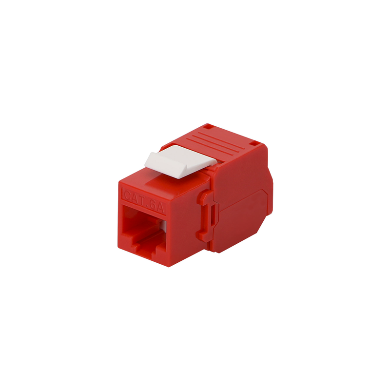 Jack Keystone Cat6A Toolless 180° Rojo - Linkedpro | Precio México - Envío Inmediato | LM Soluciones