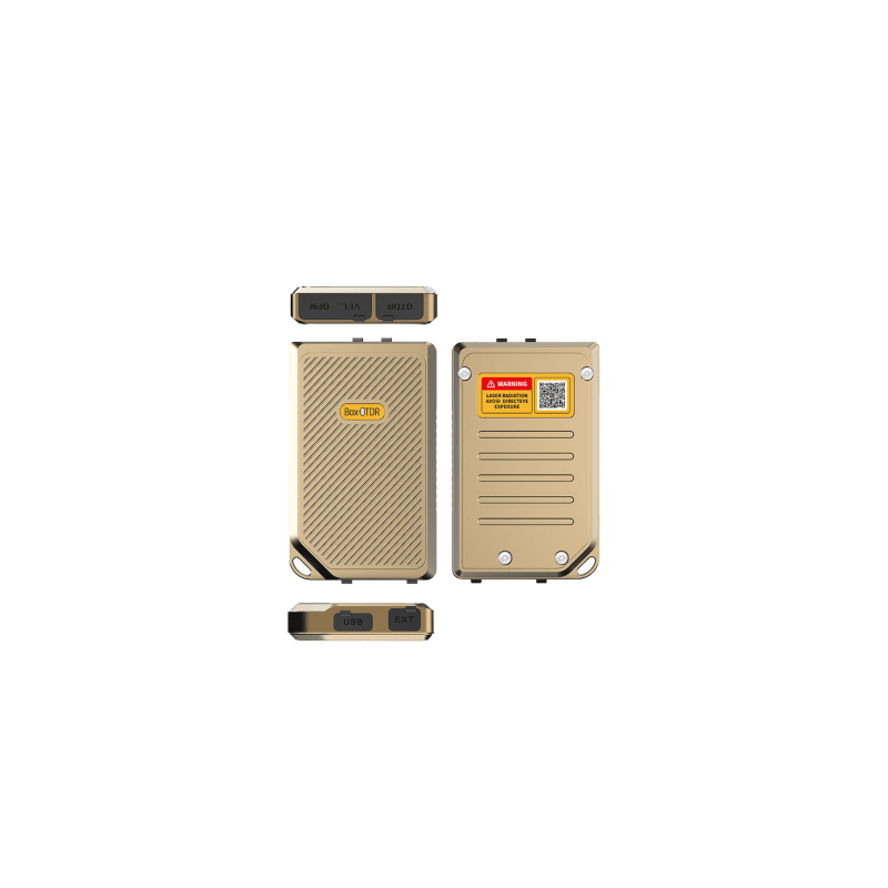 OTDR Portátil con Chasis Metálico para Pruebas en los Enlaces de Fibra Óptica / Longitudes de onda  1310nm y 1550nm / Función VFL 10mW / Función OPM / Función de Mapeo de cables de Red RJ45 / Recargable / Dis