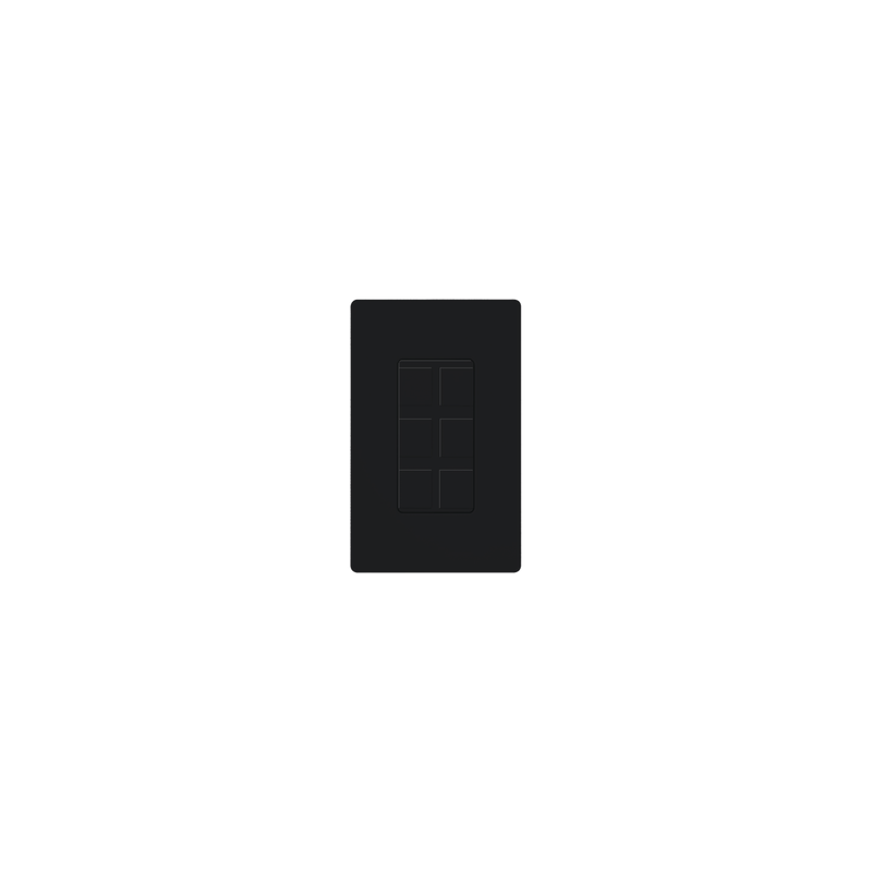Placa Lutron de 6 Puertos Color Negro - LM Soluciones