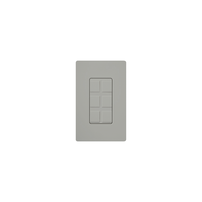 Placa de 6 puertos color gris LUTRON ELECTRONICS