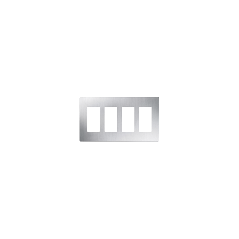 Placa de Pared 4 Espacios Acero Inoxidable Lutron | Precio México - Envío Inmediato | LM Soluciones