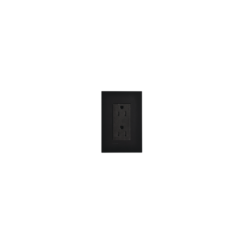 Tomacorriente Lutron 15A Negro - Receptáculo