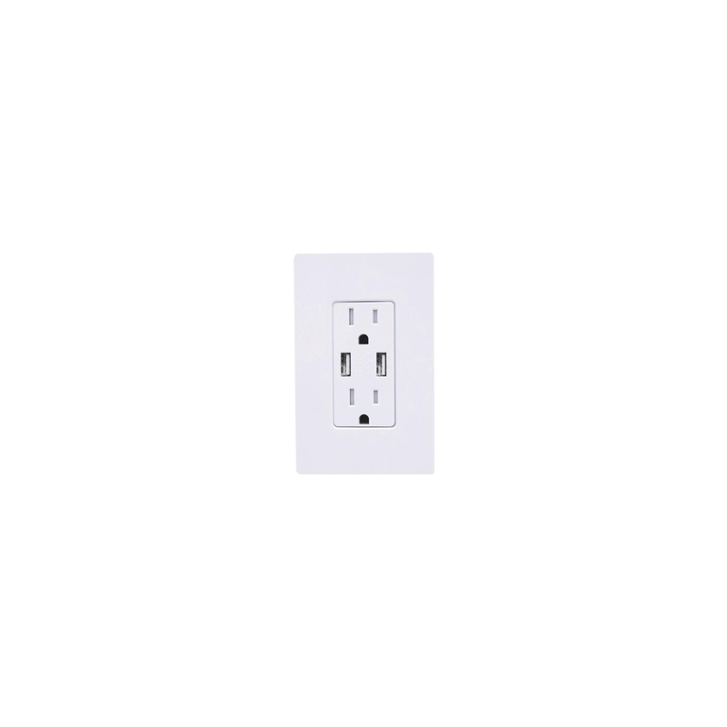 Tomacorriente con USB Dúplex 15A Lutron