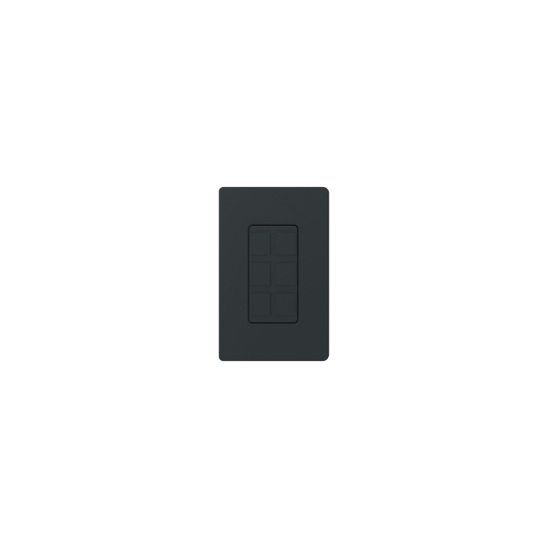 Placa Lutron Maestro 6 Puertos Negro Night | LM Soluciones