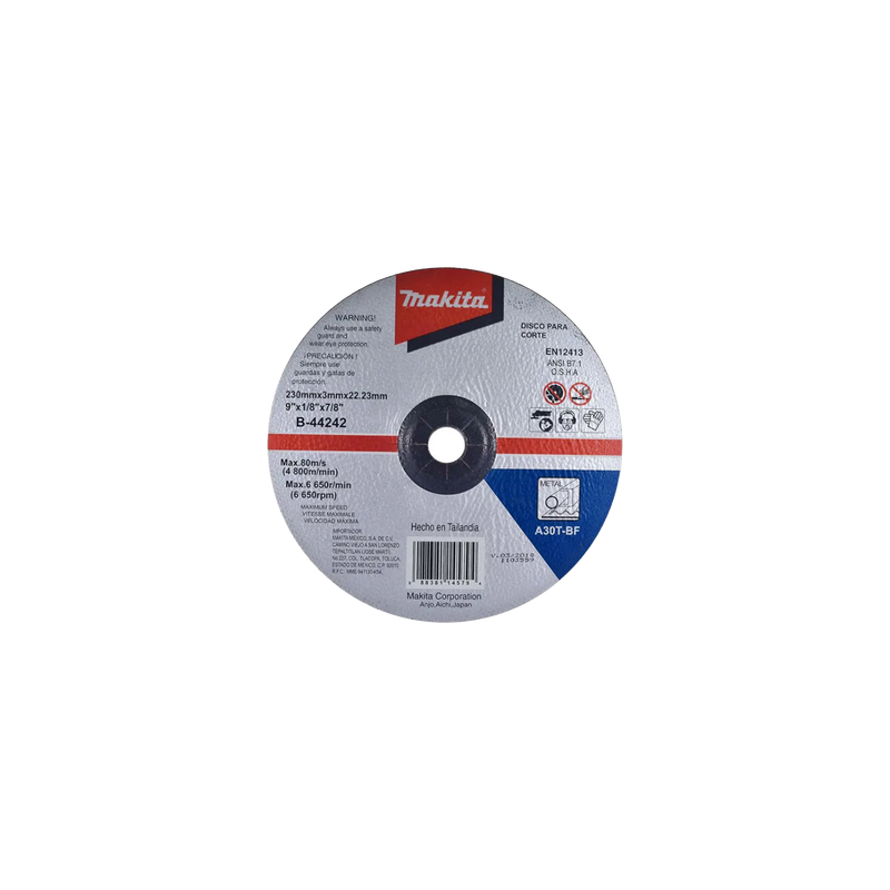 Disco de Corte para Metal Makita 9 pulgadas | Precio México - Envío Inmediato | LM Soluciones