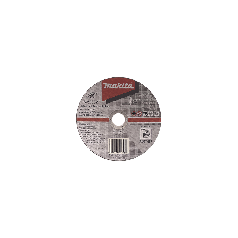 Disco de corte para Aluminio 4 1/2