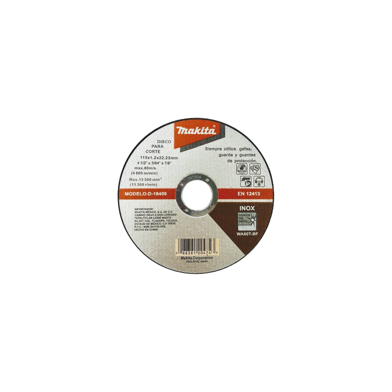 Disco de Corte Makita 4-1/2 para Acero Inoxidable | Precio México - Envío Inmediato | LM Soluciones