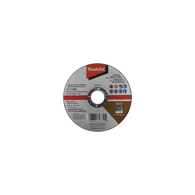 Disco 4 1/2 pulgadas Inoxidable y Acero MAKITA | Precio México - Envío Inmediato | LM Soluciones