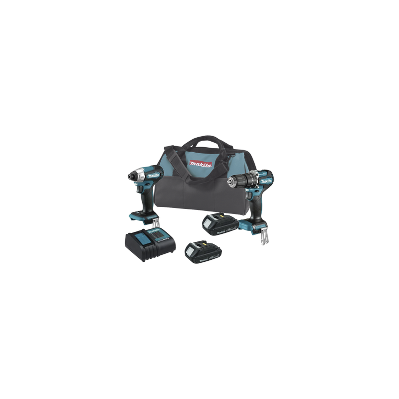 Kit de Rotomartillo Atornillador DHP487Z + Atornillador de Impacto DTD157Z, incluye 2 Baterías BL1815N, 1 Cargador DC18SD y Maleta de lona.