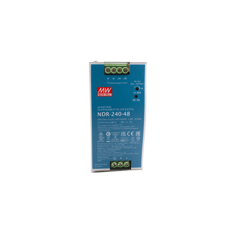 Fuente de Poder Industrial / 240 Watts / Salida 48 VCD / 5 Amp / Montaje Riel Din