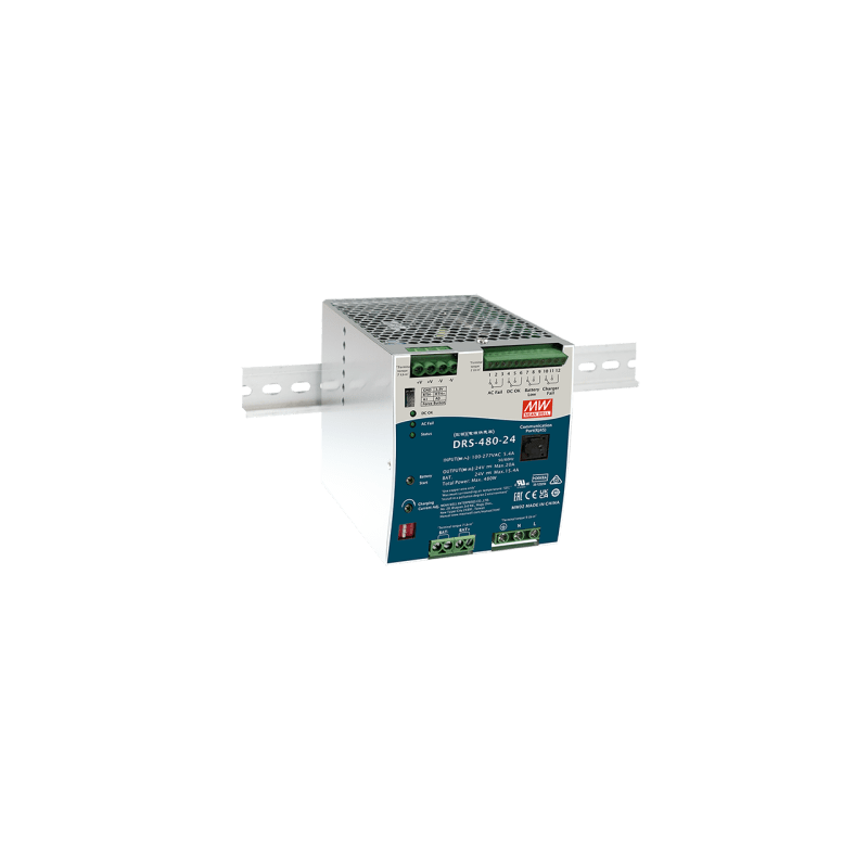 Fuente de Poder Industrial 480W 24Vcc Mean Well - Riel Din | Precio México - Envío Inmediato | LM Soluciones