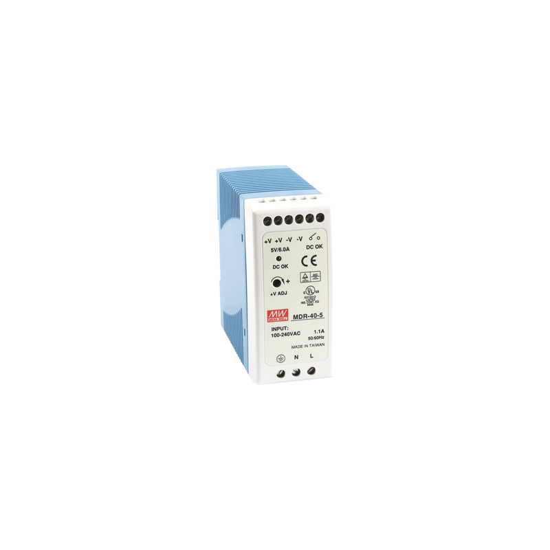 Fuente de Poder Industrial Meanwell 5V 40W Riel DIN | Precio México - Envío Inmediato | LM Soluciones
