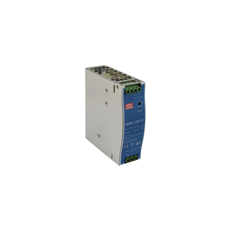 Fuente de poder industrial de 120 W, salida 12 Vcc, entrada 90~264 VCA, para montaje en riel DIN, 