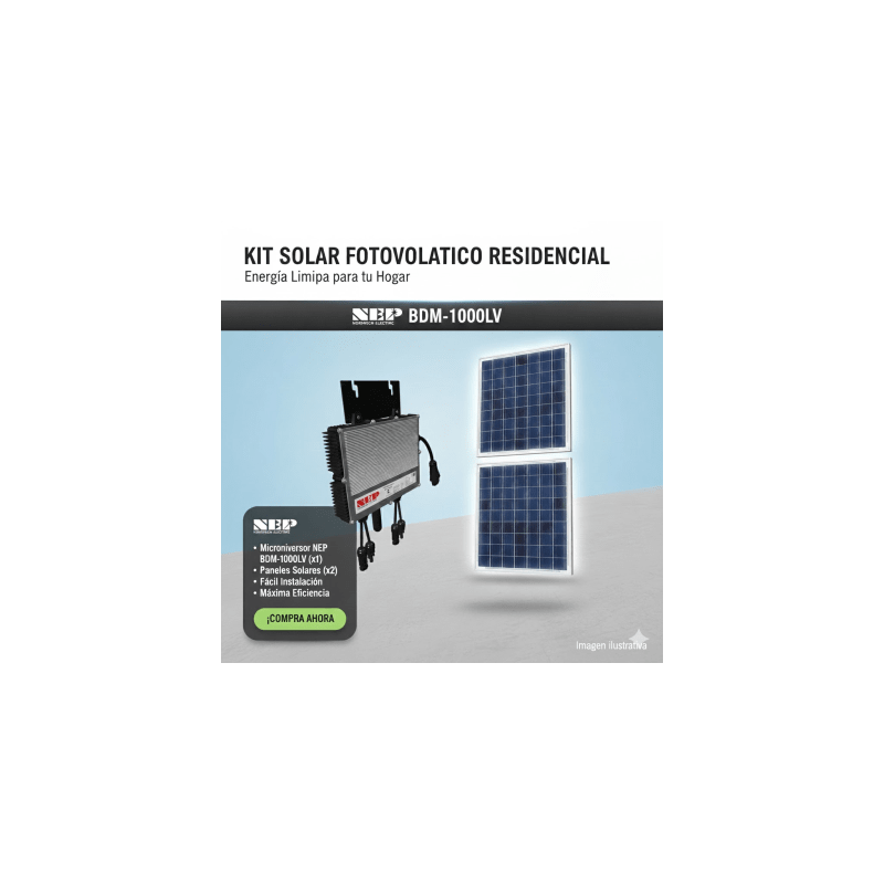 Kit Solar Interconexion  / 1kW  127Vca / Microinversores HOYMILES / Montaje Incluido  