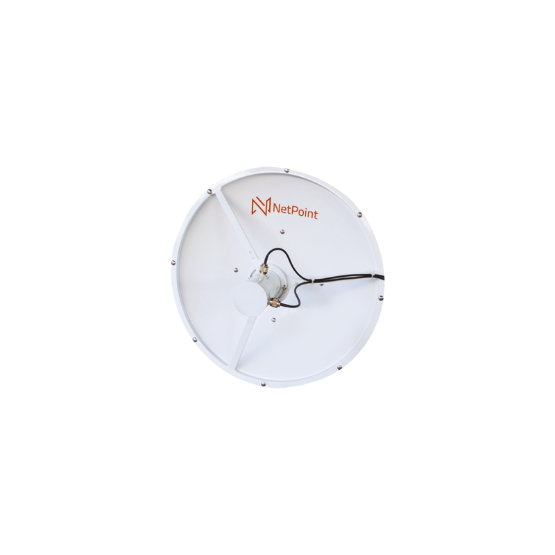 Antena blindada de alto rendimiento de 3 ft,  3.3-3.9 GHz, Ganancia 31 dBi, Conectores N-hembra.
