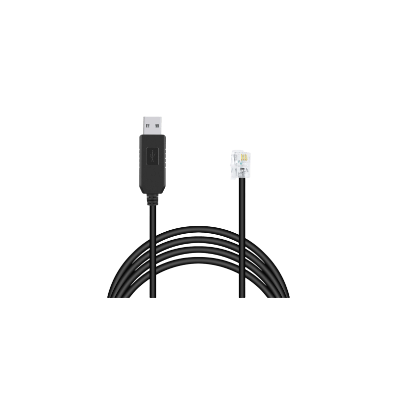 Cable Serial / RJ-9 a USB / 200 cm (6.6 ft) / Negro / Conectores USB A y RJ9