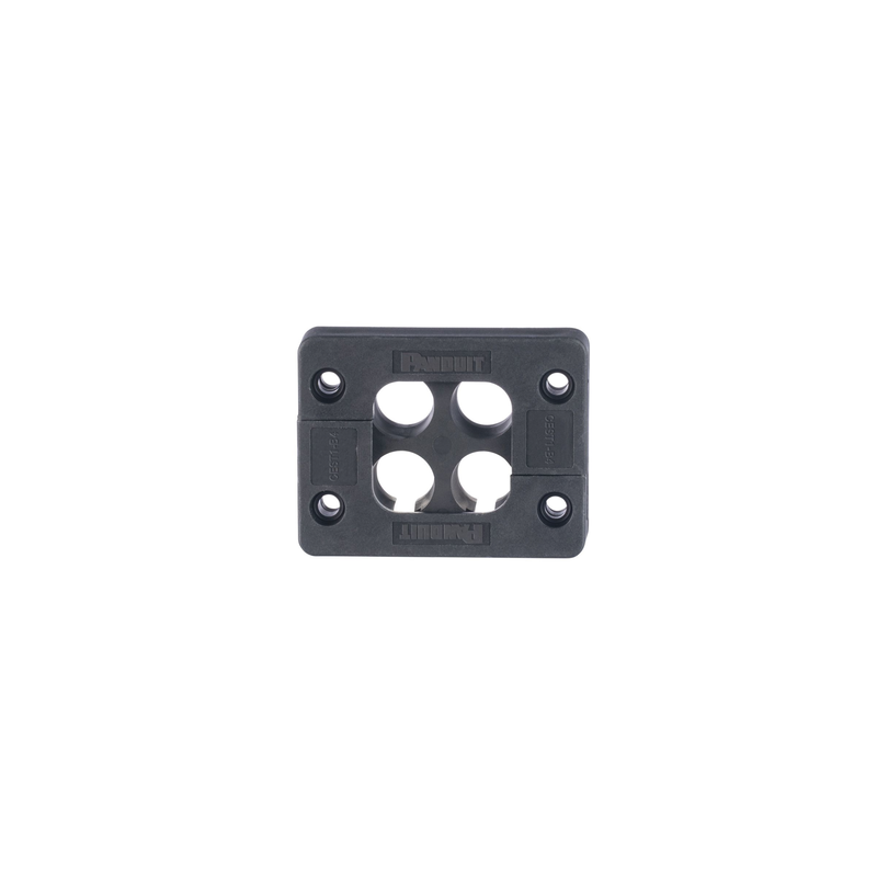 Pasacables de 4 Orificios de Marco Rectangular de 1.81" X 1.42", IP54,  para Cables Terminados, color Negro