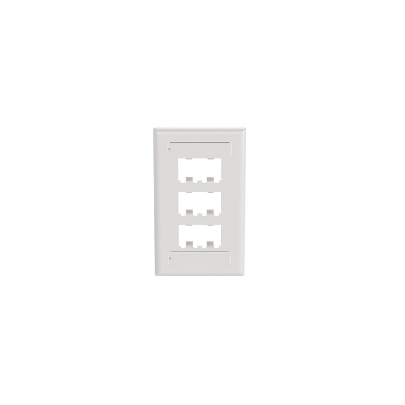 Placa Pared Vertical 6 Puertos Mini-Com Panduit Blanco