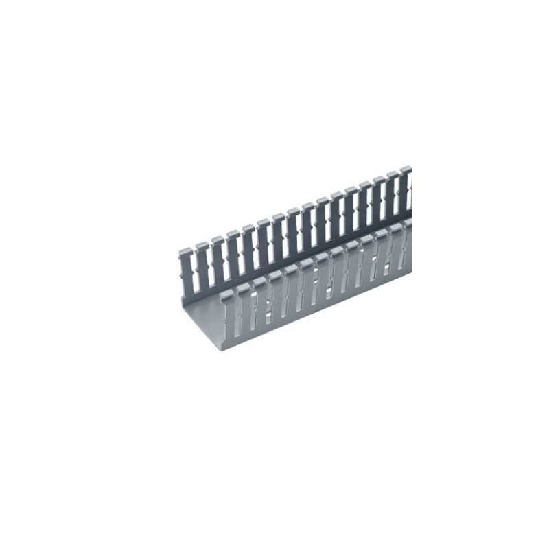 Canaleta Ranurada PVC sin Tapa Tipo F 2.25x3.14in Gris PANDU