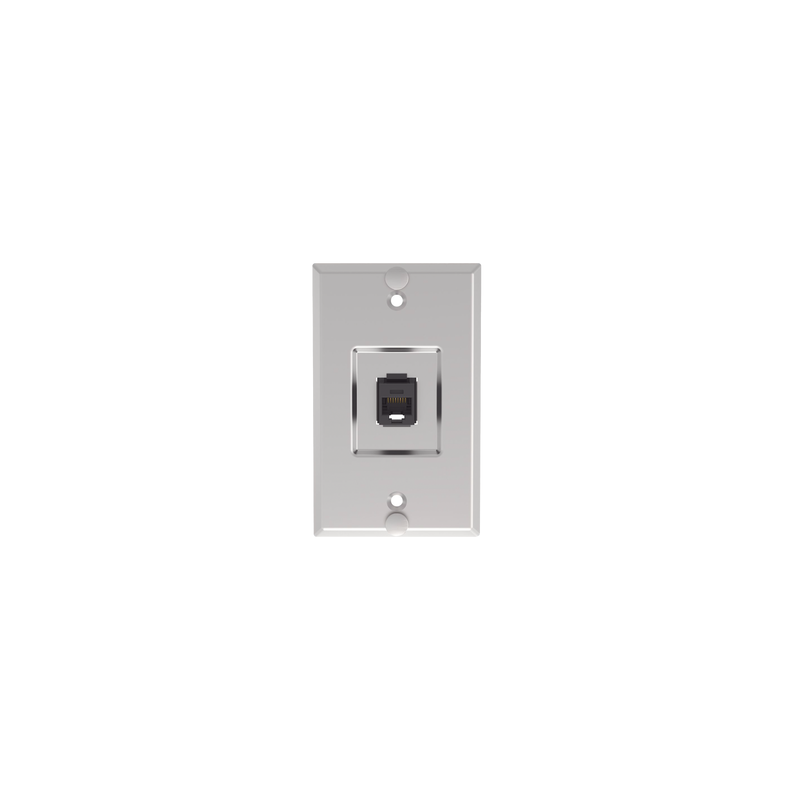 Placa de Pared Telefónica 1 Puerto Keystone Cat6 Acero Inoxi