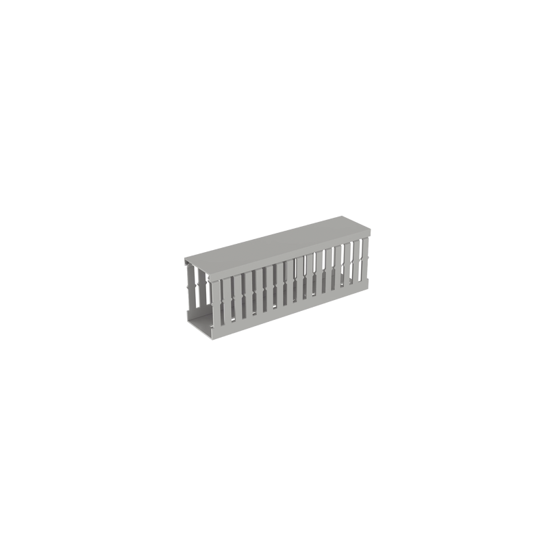 Canaleta Ranurada PVC con Tapa Tipo F 49.5x72.4mm 2m Gris Pa