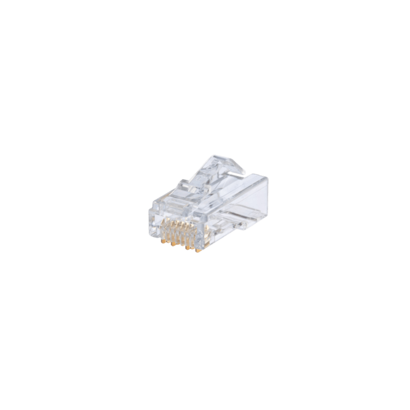 Conector RJ45 Cat6A / 10GBASE-T / 23 AWG / Cable Plenum / PoE++ 100W / 2500 Ciclos / Chapado Oro 50 μm / Paquete 100 Piezas
