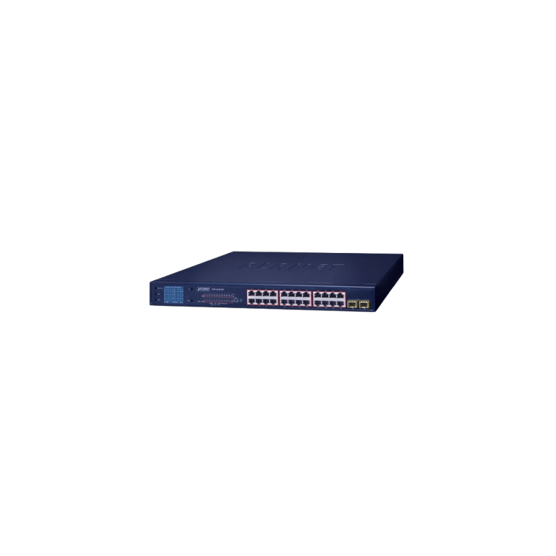 Switch PoE PLANET 24 Puertos Gigabit, 2 SFP, 300W, Modo Exte | Precio México - Envío Inmediato | LM Soluciones