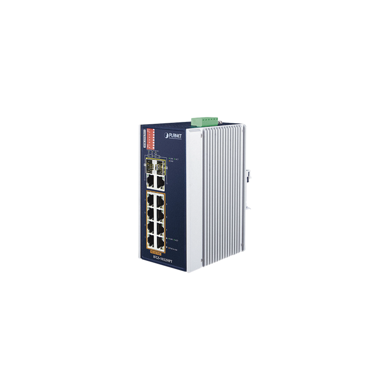 Switch Industrial PoE 8 Puertos PLANET 240W -40~75°C