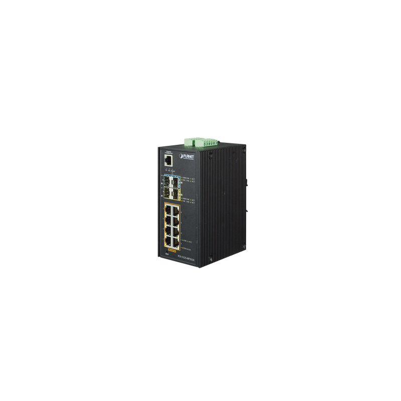 Switch Industrial Administrable 8 PoE+ 2 SFP 10G SFP+ Planet